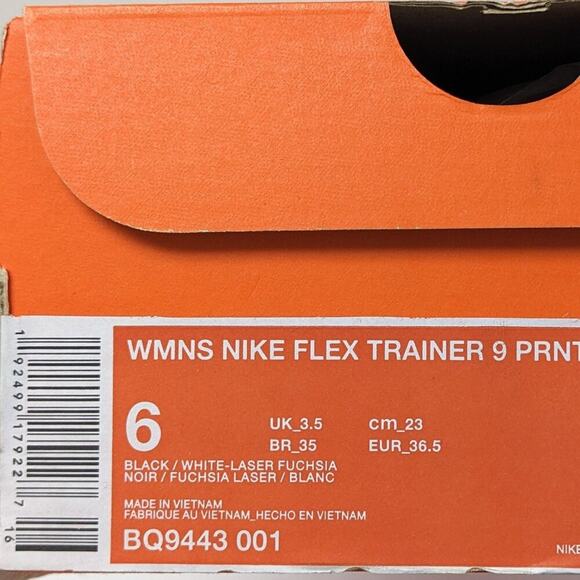 Nike Flex Trainer Print Athletic Sneakers, Black, Women's 6 - Picture 7 of 7